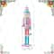 Glitzhome® 24"H Wooden Christmas Pink Cake Nutcracker